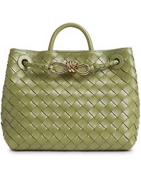 Bottega Veneta - Small Andiamo Intrecciato Leather Top Handle Bag - Lyst
