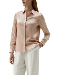 LILYSILK - Basic Concealed Placket Silk Shirt - Lyst