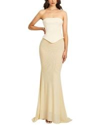 Miss Circle - Adelina Peplum Mermaid Gown With Lace-Up Back - Lyst