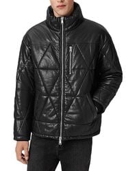 AllSaints - Brockwell Leather Puffer Jacket - Lyst