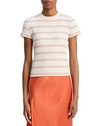 Vince - Striped Short Sleeve Crewneck Tee - Lyst