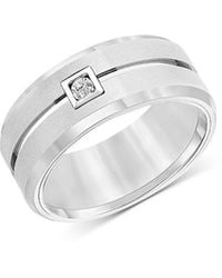 Bloomingdale's Fine Collection - Diamond Bevel Edge Band - Lyst