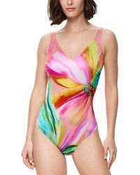 Gottex - Floral Rhythm V Neck One Piece Swimsuit - Lyst