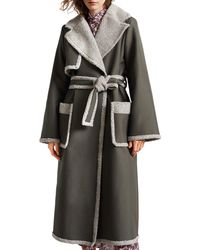 TED BAKER AILLAA GREY WOOL& CASHMERE CAPE COAT BNWT UK 12 TED 3 US 8 RRP £199