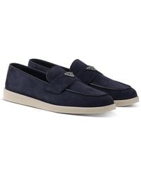Prada - Suede Loafers - Lyst