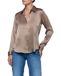 L'Agence - Tyler Silk Button Front Blouse - Lyst