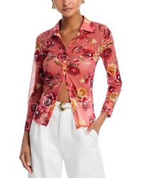 L'Agence - Indiana Floral Fitted Long Sleeve Blouse - Lyst