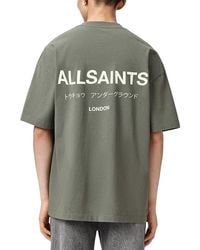 AllSaints - Underground Organic Cotton Logo Graphic Tee - Lyst