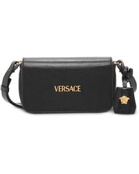 Versace - Tag Mini Leather Shoulder Bag - Lyst