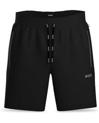BOSS - Boss Mix & Match Cotton Stretch Logo Print Drawstring Shorts - Lyst