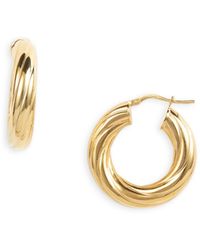 Argento Vivo Small Twist Hoop Earrings In Gold Tone Sterling Silver - Metallic