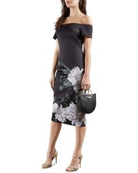 ted baker areena bardot dress red