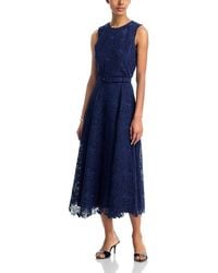aqua lace flounce sleeveless dress Aqua Sleeveless Lace Flounce Dress