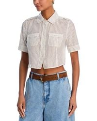 FRAME - The Stripe Utility Cotton And Silk Shirt - Lyst