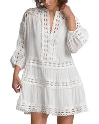 Elan - Three Quarter Sleeve Swim Cover Up Dress - Lyst
