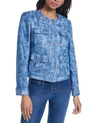 KARL LAGERFELD - Sequin Denim Collarless Jacket - Lyst