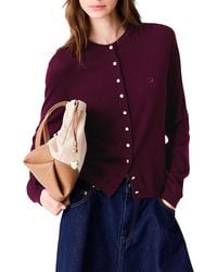 Maje - Wool Round Neck Cardigan Sweater - Lyst