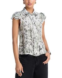 Alice + Olivia - Minda Ruffle Sleeve Blouse - Lyst