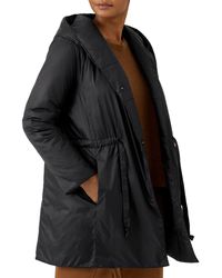 Eileen Fisher Hooded Long Coat - Black