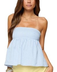 Edikted - Maddie Strapless Striped Babydoll Top - Lyst