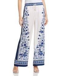 Aqua - Floral Print Wide Leg Pants - Lyst