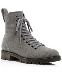 Jimmy Choo Ankle Boots Grey Cruz Flat Flanell - Gray