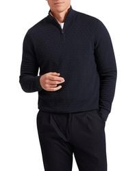 Ted Baker - Jeremee Texture Stitch Half-Zip Sweater - Lyst