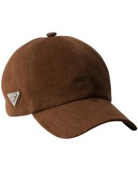 Prada - Suede Baseball Cap - Lyst
