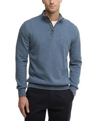 Barbour - Cotton Half Zip Knitted Jumper Sweater - Lyst