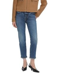 FRAME - The Borrowed High Rise Ankle Slim Leg Jeans - Lyst