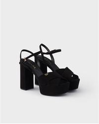 Prada - Suede Platform Sandals - Lyst