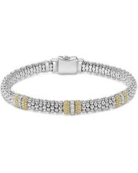 Lagos - 18K & Sterling Diamond Lux Three Station Bracelet, 6Mm - Lyst
