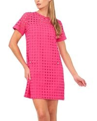 Cece - Circle Eyelet Shift Dress - Lyst