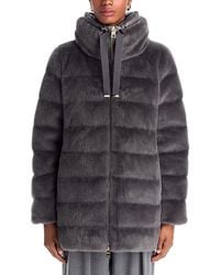 Herno - Lady Alternative Faux Fur A Line Coat - Lyst