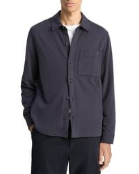 Vince - Sueded Jersey Button Front Shirt - Lyst