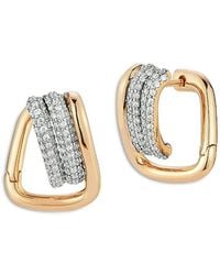 WALTERS FAITH - 18K Rose & Huxley Diamond Huggie Earrings - Lyst