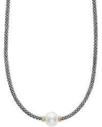 Lagos - 18K And Sterling Luna Rope Necklace With Cultured Freshwater Pearl, 16 - Lyst