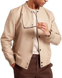 Ted Baker - Leeams Leather Classic Bomber Jacket - Lyst