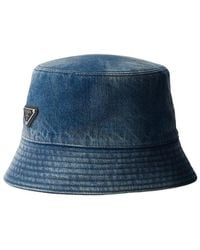 Prada - Denim Bucket Hat - Lyst
