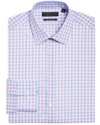 Bloomingdale's The Store At Bloomingdale's Bold Check Slim Fit Stretch Dress Shirt - Purple