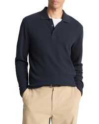 Vince - Variegated Texture Long Sleeve Polo - Lyst