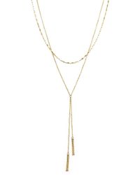 Bloomingdale's Made In Italy 14k Yellow Gold Double Chain Tassel Lariat Necklace - Metallic