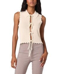 Astr - Blair Tie Front Sweater Top - Lyst