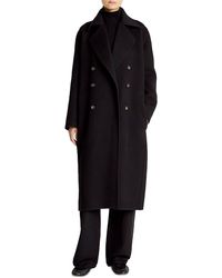 Vince - Double Breasted Long Wool-Blend Coat - Lyst