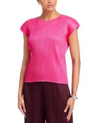 Pleats Please Issey Miyake - Monthly Colors June Cap Sleeve Top - Lyst
