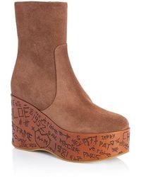 Chloé - Maxime Suede Wedge Ankle Boots - Lyst