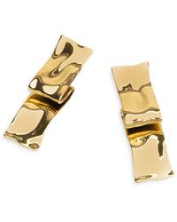 Alexis Bittar Twisted Folded Ribbon Large Post Earrings - Metallic