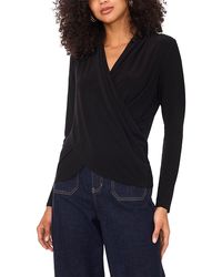 Vince Camuto - Long Sleeve Wrap Top - Lyst