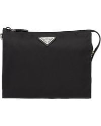 Prada - Re-Nylon And Saffiano Leather Necessaire - Lyst
