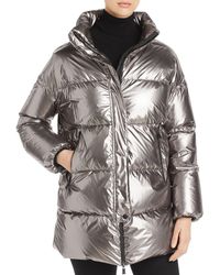 Herno Laminar Funnel - Collar Metallic Down Coat - Multicolour